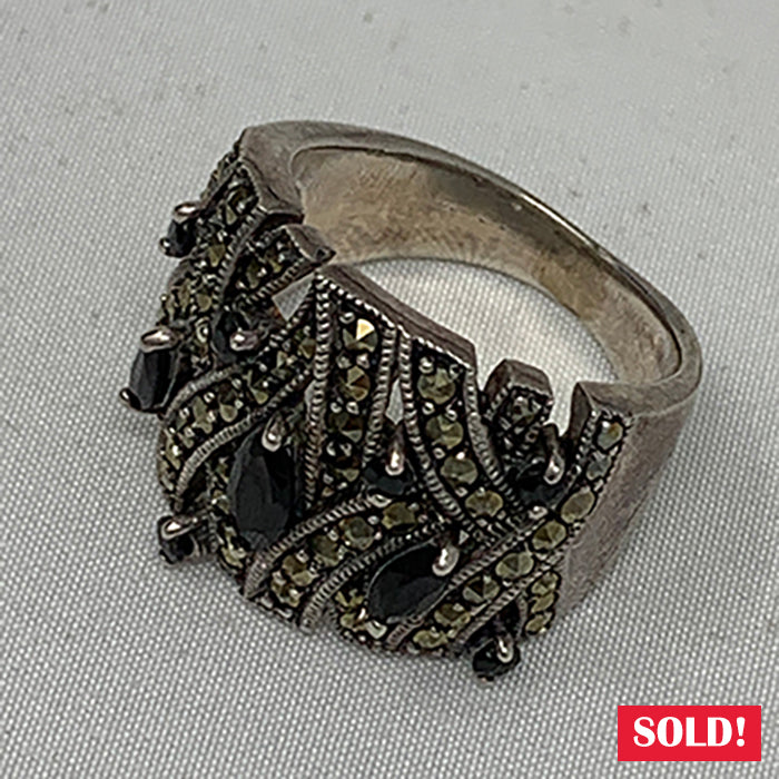 Marcasite, Onyx Ring